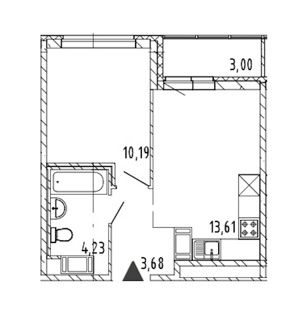1-комнатная квартира 31.71 м², 15/17 эт., ЖК «Новые горизонты 2»